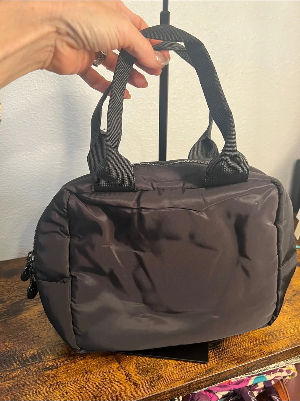 Black Nylon Tote Bag - Classic Logo Handbag